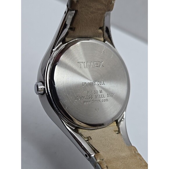 Timex Easy Reader T2H531 Womens White Blue Leather Watch Indiglo New Battery - Picture 12 of 12